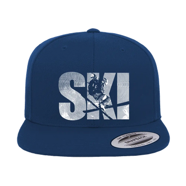 Ski Embroidered Flat Bill Cap